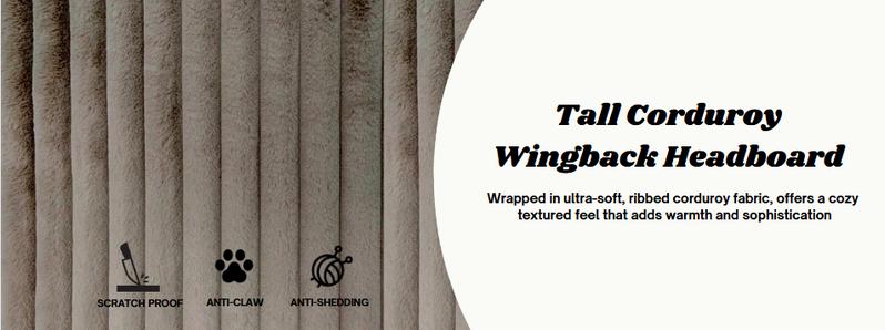 Santorini Modern Contemporary Fur Chenille Fabric Minimalist Platform Bed