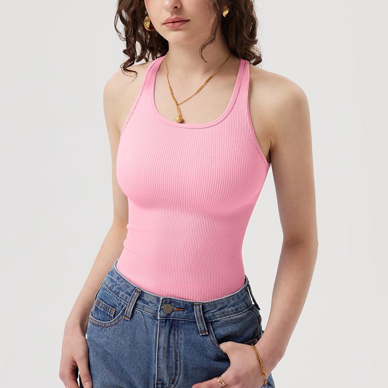 OQQ Women's 3 Piece Sexy Sleeveless Square Neck Bodysuits Ribbed Racerback Comfort Basic Slim Stretchy Bodysuits Womenswear Underwear Lady Minimalist Jeans Tank Tops Soft Everyday