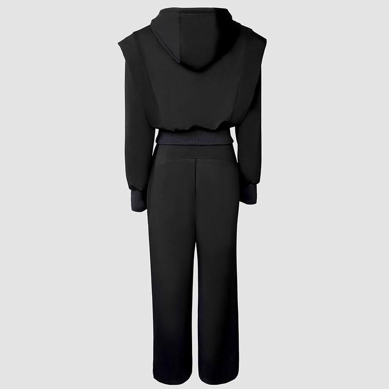 ChicMe 2 Pieces Outfit 3D Design Crop Drawstring Hoodie Top and Drawstring Elastic Waist Wide Leg Sweatpants Set Casual Rhinestone Letter Pattern Sweatshirt Set ChicMe 2 Pieces Outfit 3D Design Crop Drawstring Hoodie Top and Drawstring Elastic Waist Wide Leg Sweatpants Set Casual Rhinestone Letter Pattern Sweatshirt Set