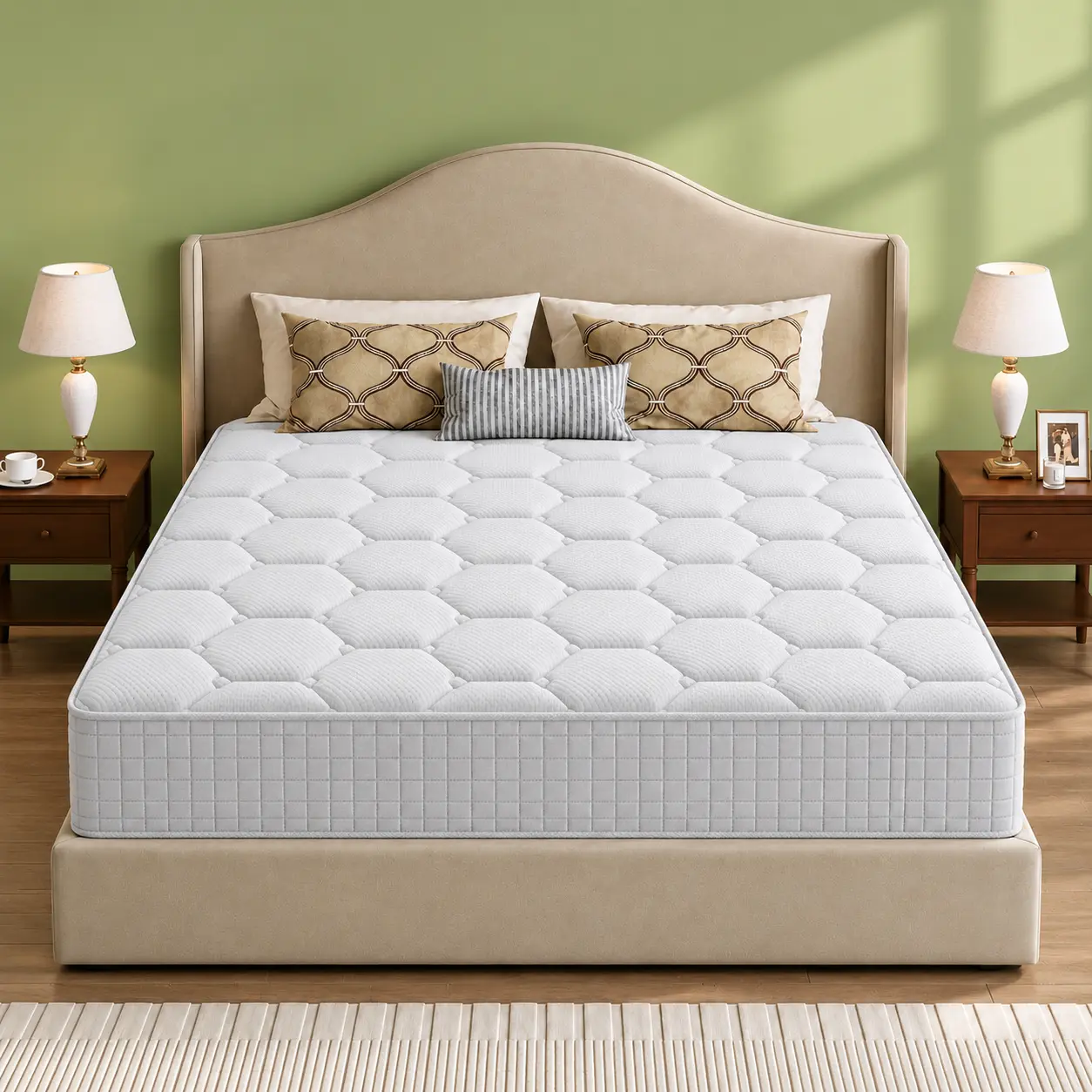 10/12/14-Inch Twin Full Queen King Memory Mattress with Independent Springs Provides Pressure Relief Motion Isolation Medium Firmness Breathable Washable Spring Mattress in a Box Gel Infused Memory Foam,dorm essentials,home decor
