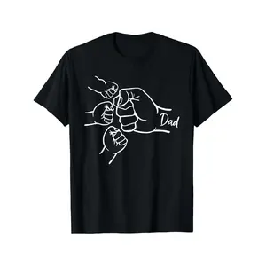 Fist Bump Dad Of Three Father Of 3 Daddy Happy Father's Day T-Shirt