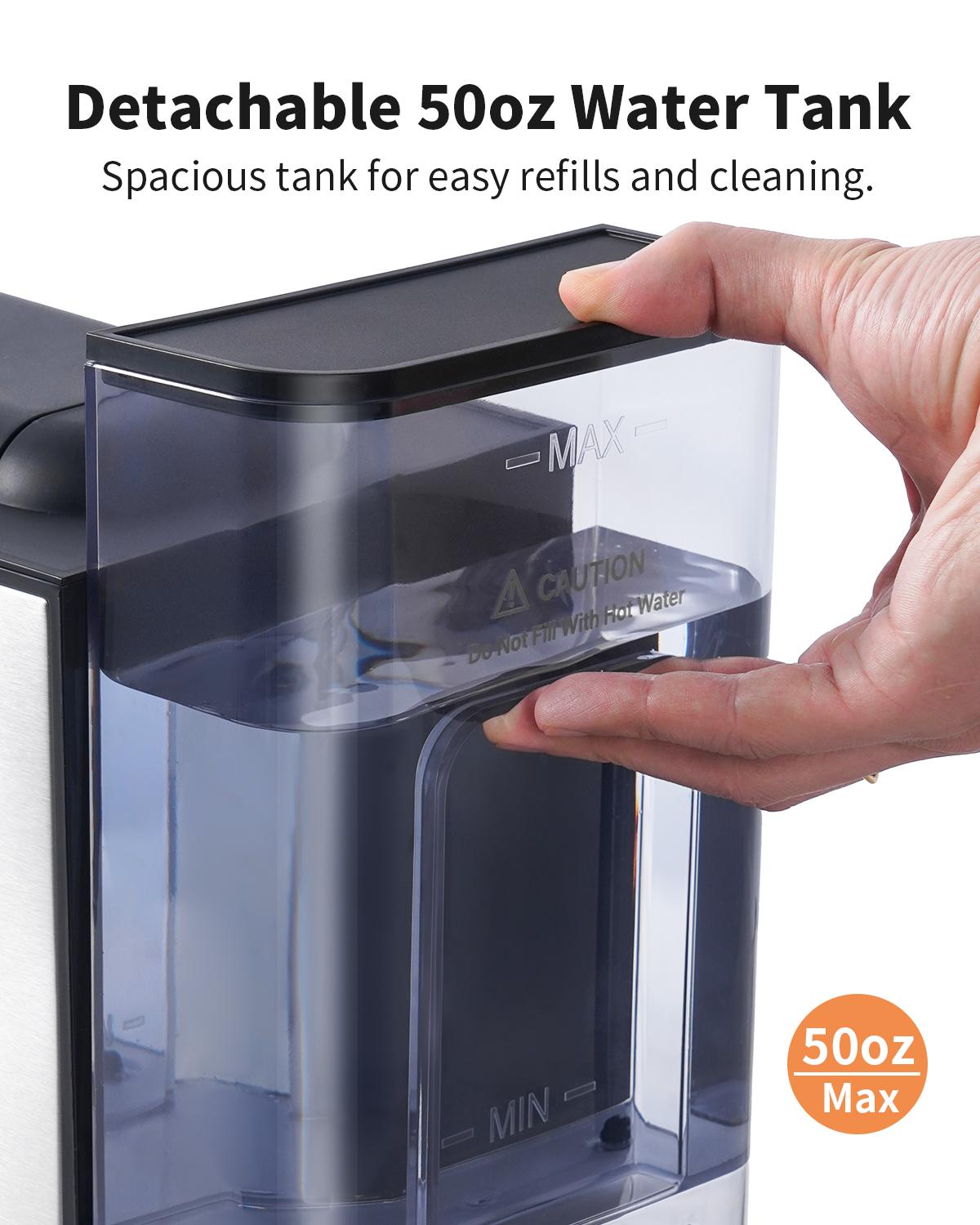 Hot & Iced Coffee Maker, Single Serve Coffee Maker for K Cup and Grounds, 6-14 Oz Brew Sizes, 50 Oz Removable Water Tank, One Cup Coffee Machine