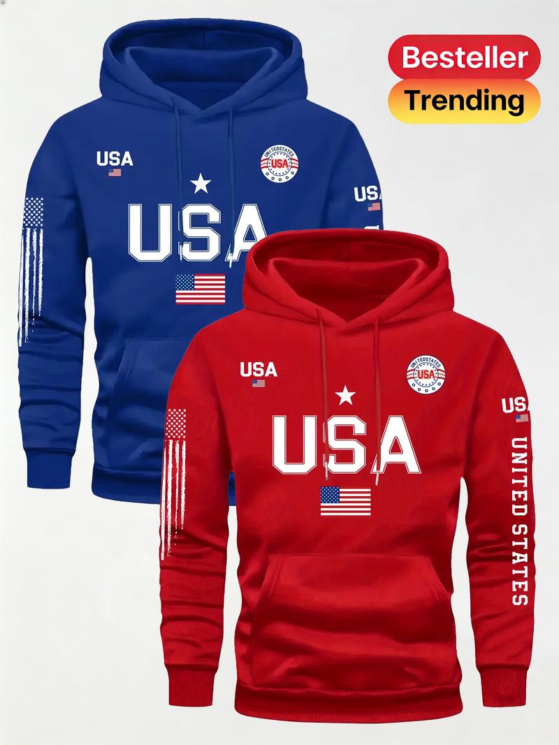 2PCS Men's Fashion American Street Letter Printed Drawstring Hoodie for Autumn and Winter Warm Sports, 2029 Spring Autumn/Winter Valentine's Day Gift Suitable for Students and Couples Autumn/Winter Fashion Hoodie