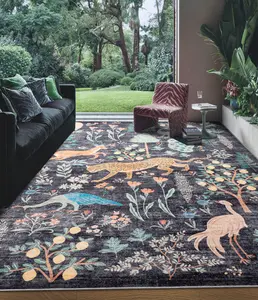 YIHOUSE Animal Pattern Area Rug, Machine Washable Carpet, Non-Slip Low Pile Stain Resistant for Living Room Nursery Kids Room Bedroom Home Decor Soft and Easy to Clean