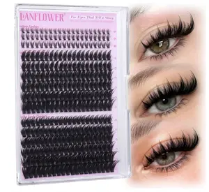 Spiky Lash Clusters Manga Eyelash Clusters D Curve Cluster Eyelash Extensions Wispy Cluster Lashes with Bottom Lashes 12-20mm Fairy Individual Lashes by Lanflower