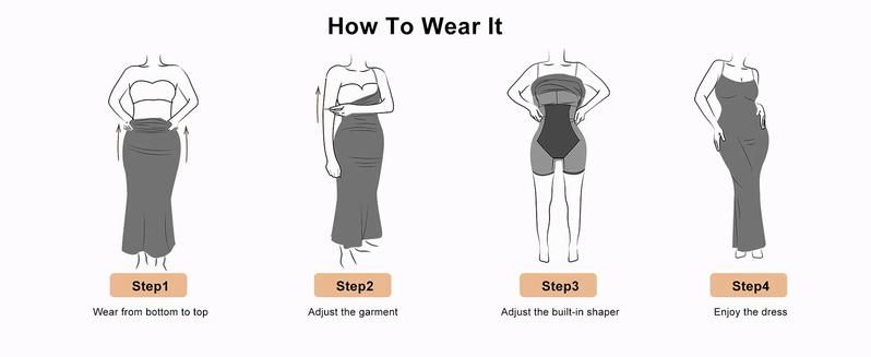 Popilush The Shapewear Dress Ruched Long Sleeve Split Midi Dress Casual Fit Comfortable Womenswear Mesh Breathable