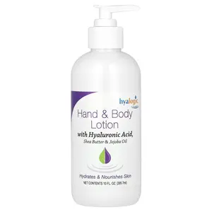 Hyalogic Hand & Body Lotion with Hyaluronic Acid, Fragrance Free, 10 fl oz (295.7 ml)