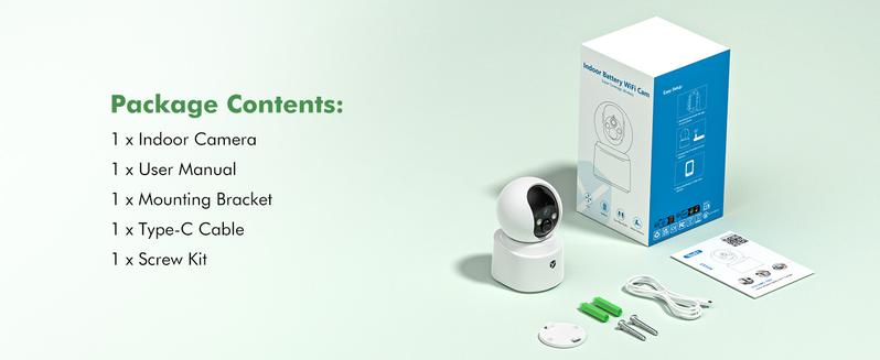 2.5K 4MP Indoor WiFi Security Camera with 6000mAh Battery, Dual-Band (2.4G/5G WiFi) Battery-Powered Security Camera, 360° Surveillance Camera for Baby & Pet Monitoring, Color Night Vision, AI Motion Detection camara de seguridad de casa