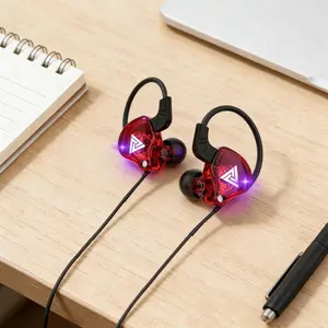 QKZ AK6 Black Wired Earbuds | 3.5mm Universal HiFi Gaming Headphones | Built-in Mic, Ideal for Running, Music & Daily Listening stereo sound noise-cancelling headset