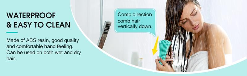 LMMAKE Clean Wide Tooth Comb With ToughMaterial Detangling Brush Flexible Bristles Curved Hollow Body Scalp Massaging Reducing Breakage Smoothing Frizz Haircare Products Fast Styling Multi Use Wet Dry Hair All Types Long Lasting