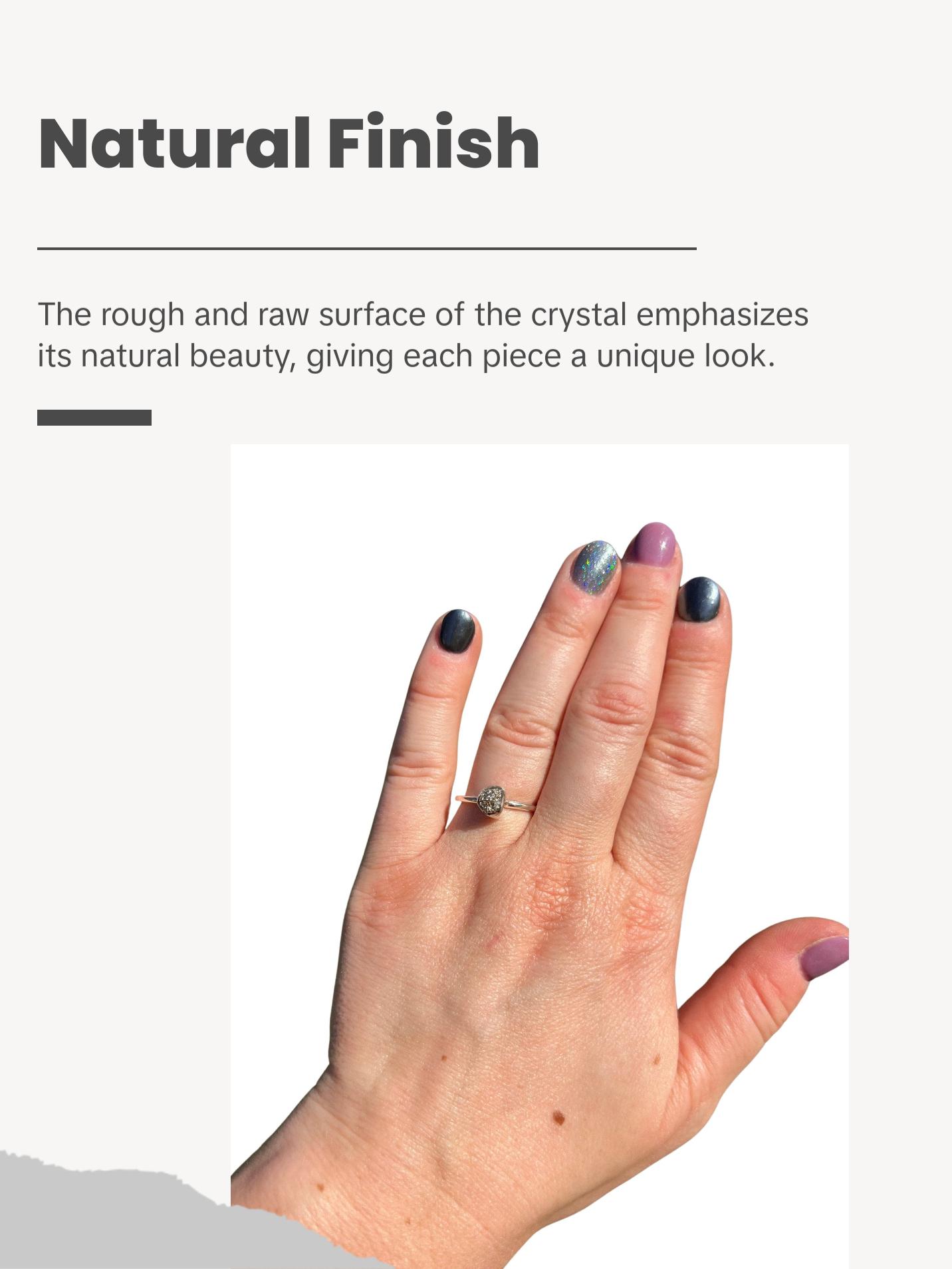 Raw Pyrite Bezel Ring in Sterling Silver