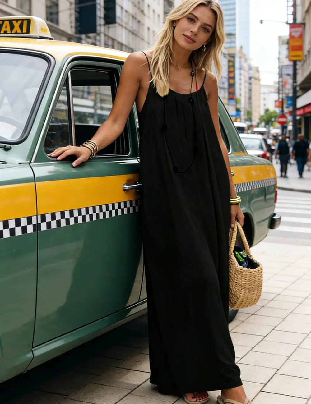 Spaghetti Strap Dress, Spaghetti Strap Dresses for Women, Women's Solid  Color Backless Cami Dress, Casual Sleeveless Dress for Summer, Ladies  Clothes for Beach Holiday Vacation - TikTok Shop