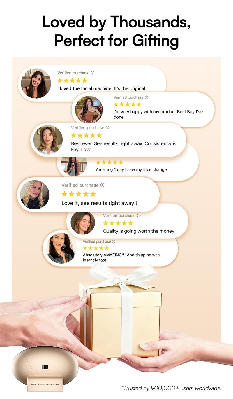 INIA GLACE Microcurrent Lymphatic Drainage Beauty Device | EMS Microcurrent-Activated Deep Drainage with Red & Blue Light, Thermal & Cryo Therapy for Instant De-Puff, Snatched Lift, Face & Neck Sculpting, Best Valentine's Day Gift for Her