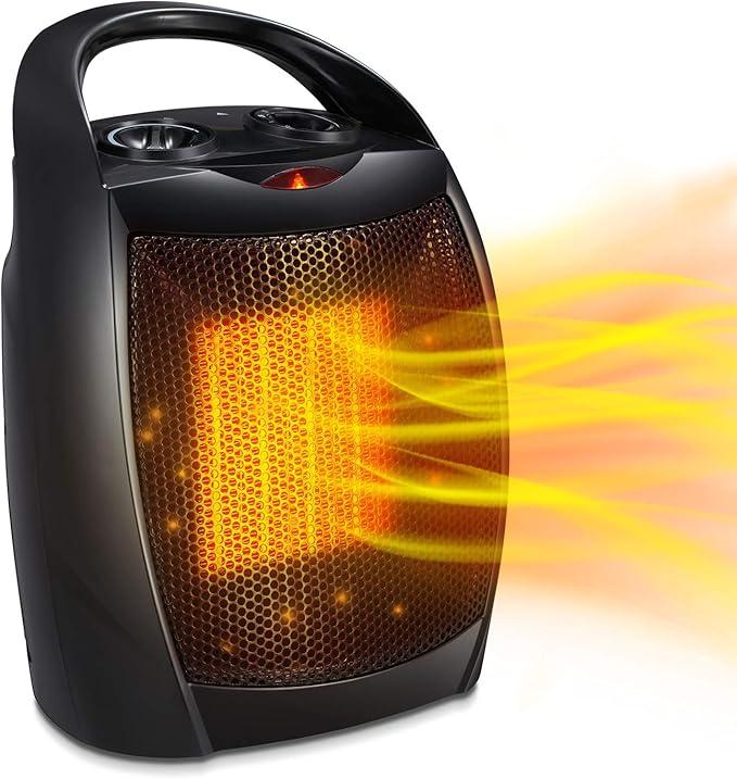 Space Heater,Electric Portable Heater Fan for Indoor Use 1500W/750W ETL Certified Ceramic Small Mini Heater with Thermostat, Home Dorm Office Desktop and kitchen,BLACK Space Heater,Electric Portable Heater Fan for Indoor Use 1500W/750W ETL Certified Ceramic Small Mini Heater with Thermostat, Home Dorm Office Desktop and kitchen,BLACK