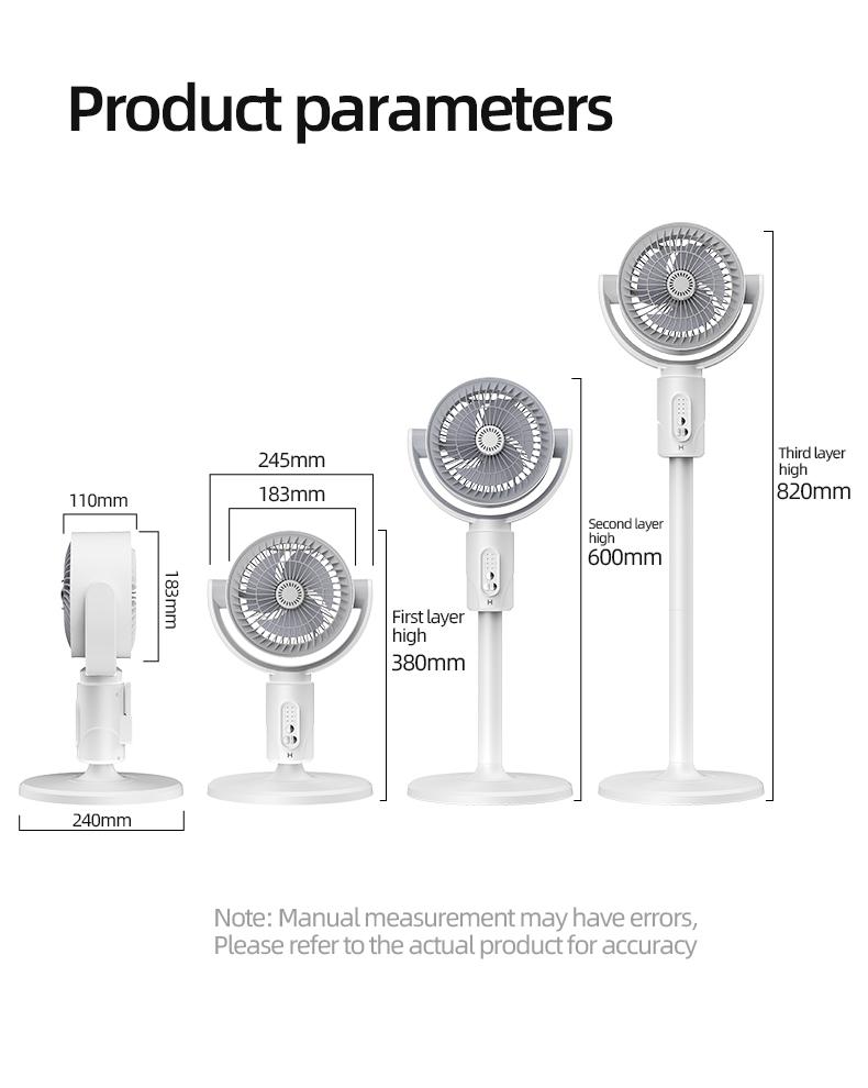 2026 Upgraded 3-in-1 Circulator Fan for Home, Standing & Desktop & Ground Mode, 3D Loop Cooling Oscillating Pedestal Fan with Remote, 9 Speeds, 20dB Quiet DC Motor, 12H Timer Airflow Fan for Bedroom Office