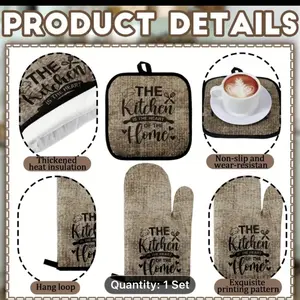 10pcs Farmhouse Home Kitchen Decor Set 4 Kitchen Dish Towels 2 Pot Holders 2 Oven Mitt Rustic Rug And Mat for Cooking Baking Daughter Mom Gift Decor(Vintage Color, Classic Style)Dishcloths, Scouring Pads