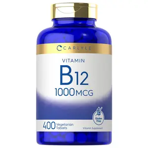 Carlyle Vitamin B12 1000mcg | 400 Tablets | Vegetarian, Non-GMO, Gluten Free Supplement