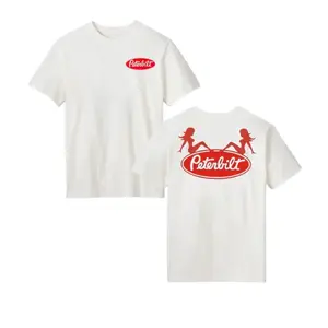 Peterbilt Pin-Up T-Shirt, Classic Logo with Silhouette Graphic, Stylish Trucker Design Shirt for Truck Enthusiasts, Gift for Peterbilt Fans