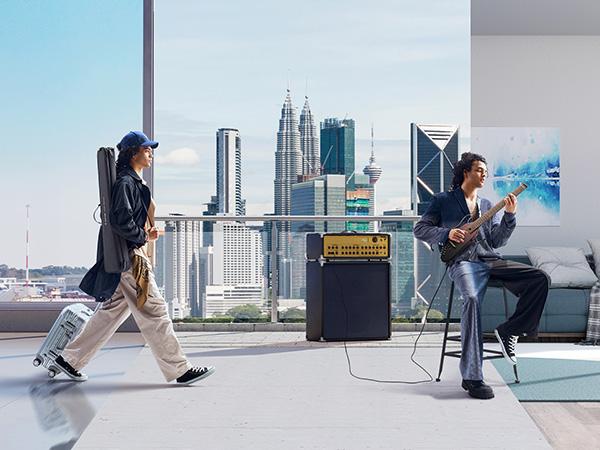 Donner HUSH-I PRO Acoustic-Electric Travel Guitar Kit with Sound Effects, Gradient Colors, USB-C Fast Charging