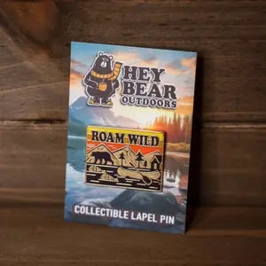 Roam Wild Bear with Canoe Enamel Lapel Pin