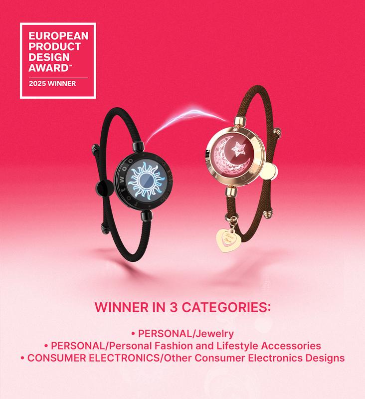 totwoo Long Distance Touch Bracelets with Sun&Moon Functional Love Connect Couple Gifts For Boyfriend or Girlfriend or your Family