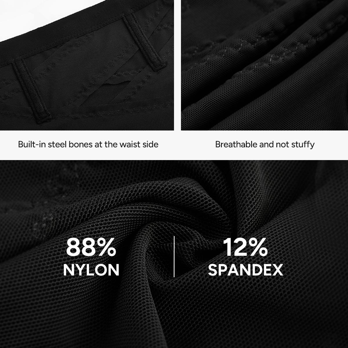 [MAX] Nebility Women's Mesh Breathable Shapewear Underwear Shorts, Black Shorts Comfort Basic Sexy Minimalist Compression Womenswear Highwaist Girdle Abdominal Binder Tummy Control Shaping Tummy Control Shapers