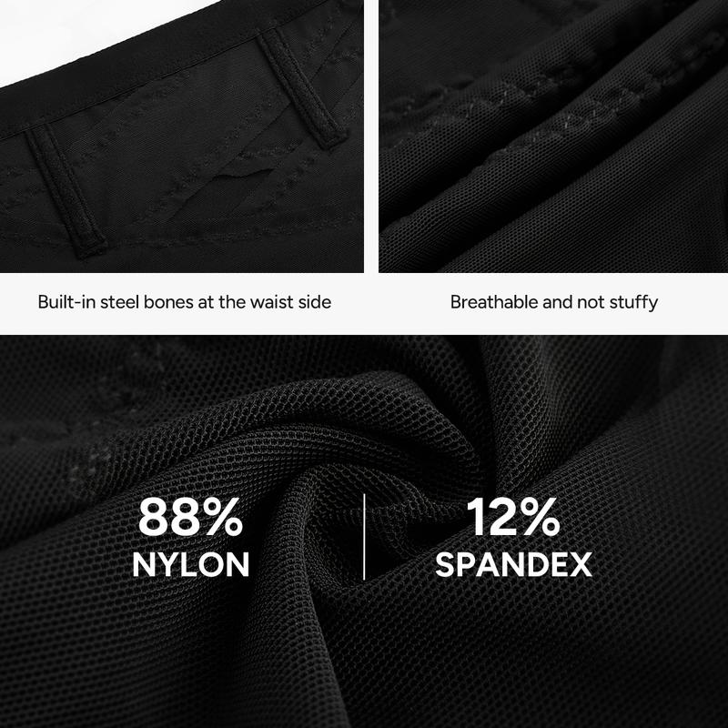 [MAX] Nebility Women's Mesh Breathable Shapewear Underwear Shorts, Black Shorts Comfort Basic Sexy Minimalist Compression Womenswear Highwaist Girdle Abdominal Binder Tummy Control Shaping Tummy Control Shapers