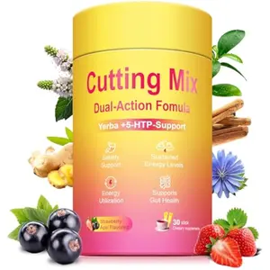 Cutting Drink Mix – Supports Satiety Signaling, Energy & Gut Health with Berberine, Chromium, FOS, Yerba Mate & 5-HTP | Vegan, Sugar-Free, Non-GMO | Strawberry Açaí – 30 Sticks