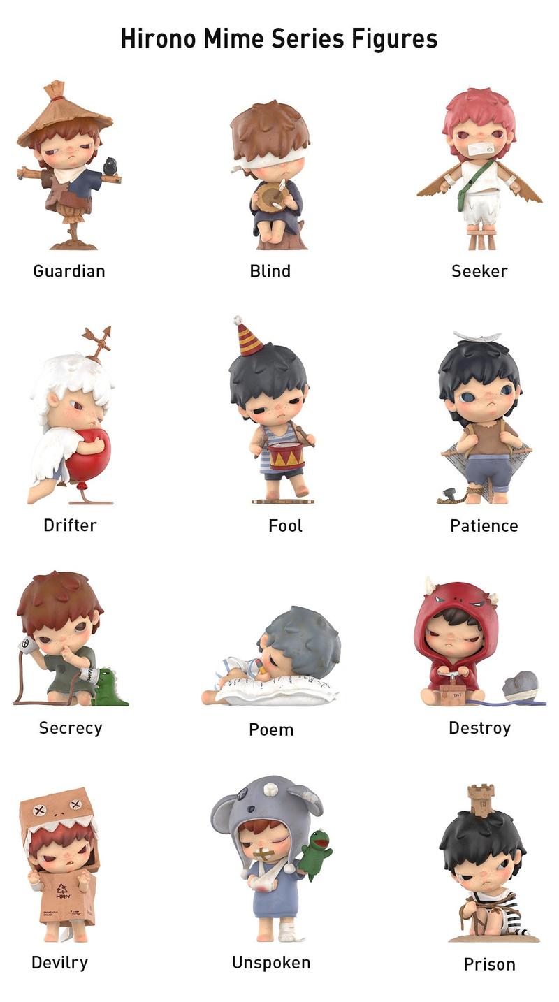 POP MART Hirono Mime Series Figures Blind Box, Collectible Toys, Valentine’s Day Gifts