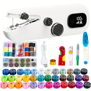 40 pieces/70 pieces/81 pieces set beginner hand crank sewing machine, digital display mini portable fast sewing machine, DIY hand portable sewing equipment, suitable for family travel, a must for elders at home (Note: only for thin fabrics/accessories wit
