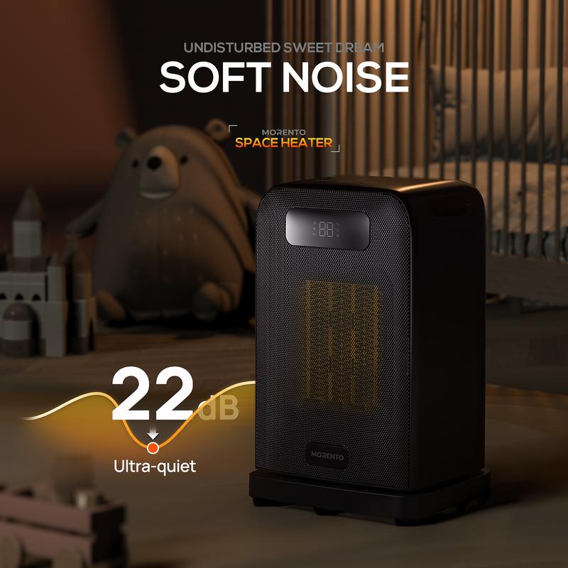 Morento Space Heater Indoor, 1500W Portable Heaters for Indoor Use with Heating and Fan Modes for Bedroom with Thermostat, Safety Heater for Bedroom, Office and Indoor , Electric Multifunction#TikTokShopBlackFriday Morento Space Heater Indoor, 1500W Portable Heaters for Indoor Use with Heating and Fan Modes for Bedroom with Thermostat, Safety Heater for Bedroom, Office and Indoor , Electric Multifunction#TikTokShopBlackFriday