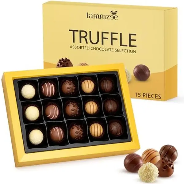 Mothers Day Assorted Chocolate Truffle Gift Box - 15 Count. Ideal Assorted Chocolate Gift Box for Easter, Anniversary, Birthday and Special Occasions, Perfect for Sharing with Loved Ones