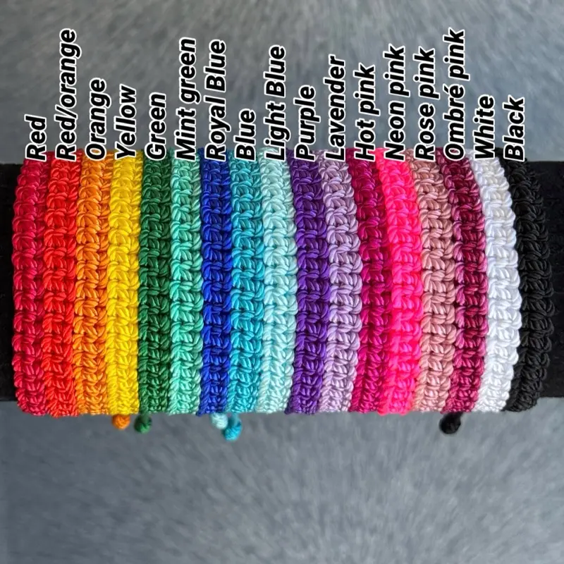 flat cord adjustable bracelet Daily use