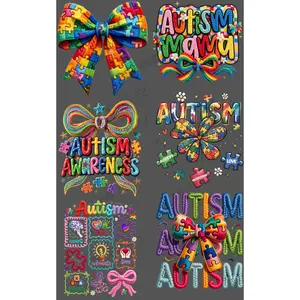 AUTISM (7) PREMADE GANGSHEET - 22X36 DTF TRANSFERS - DIRECT TO FILM