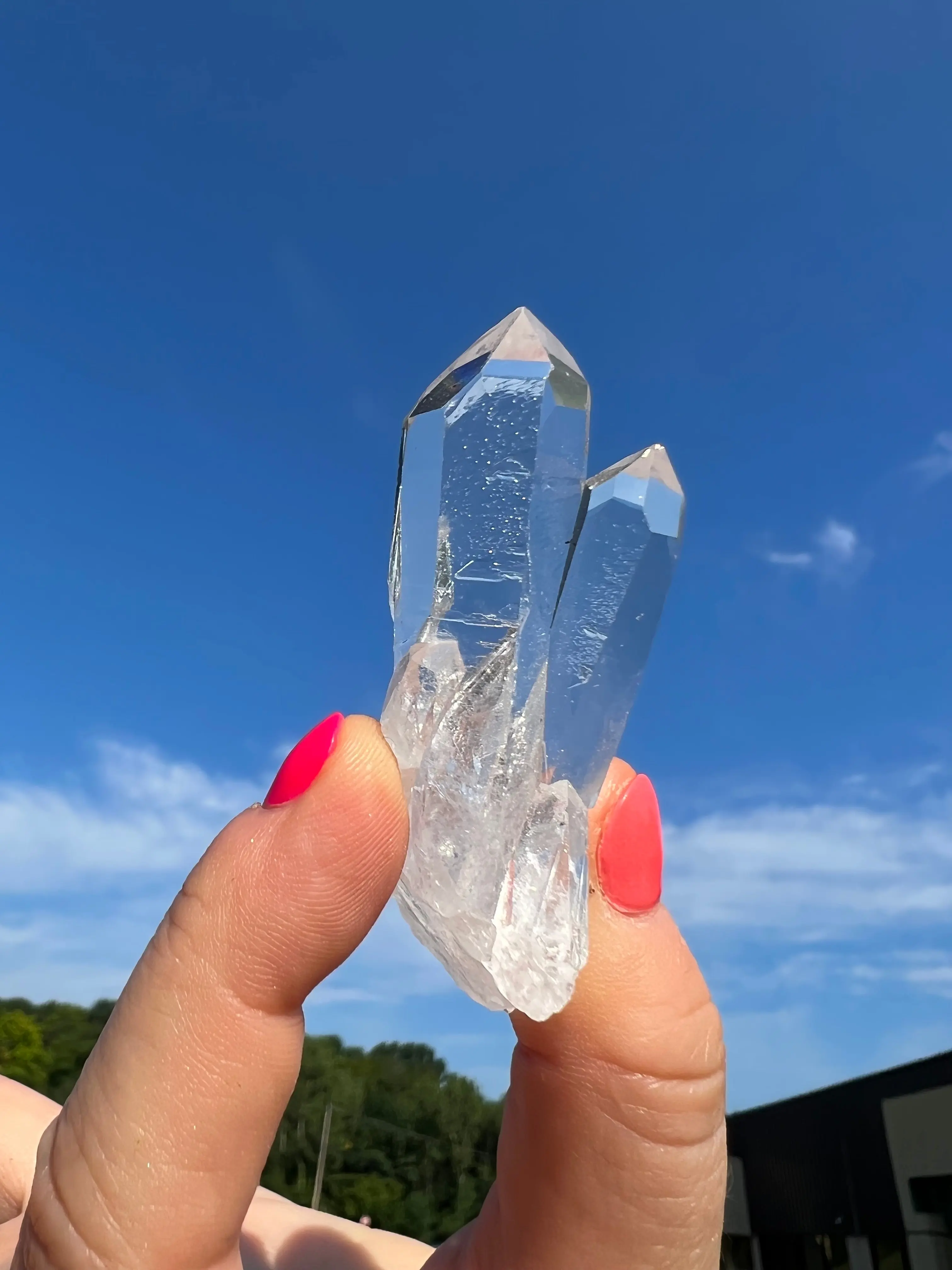 Raw Clear Quartz Crystal Point Cluster - Extra Quality