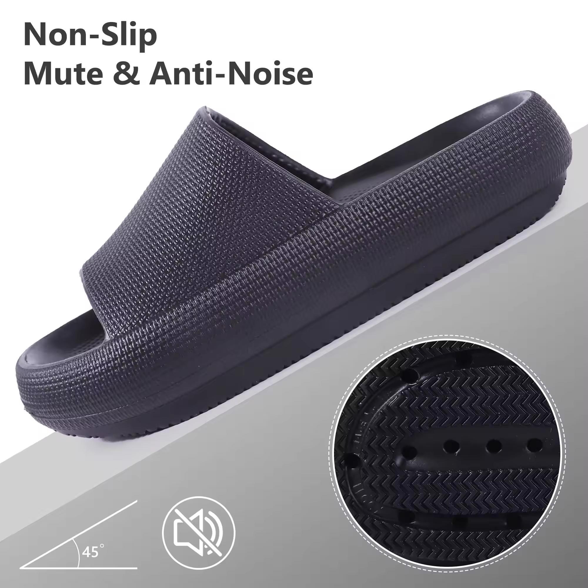 Unisex EVA Slide Sandals - Soft Casual Shoes for Men & Women, Open Toe, Plain Pattern, Summer Footwear, Silent & Non-Slippery, Khaki Colorway