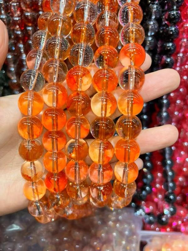 【A001 】DIY 14mm 40pcs Glass Beads Regular Crystal Beads Natural Semi-finished Versatile Bracelet Necklace Making Beads Making