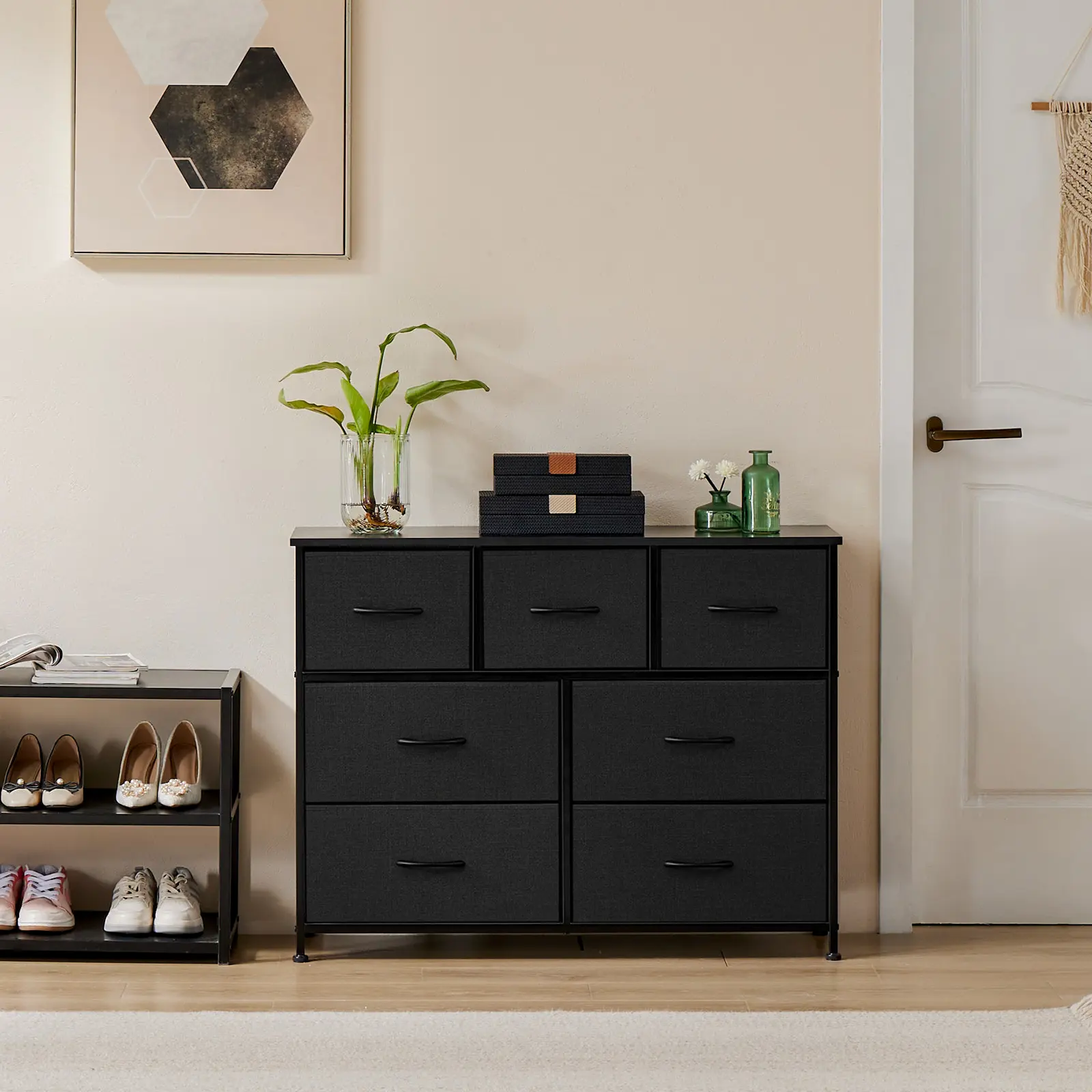 Drawer Dresser Organizer, Storage Drawers, Fabric Storage Tower with 7 Drawers, for Bedroom, Closet, Living Room