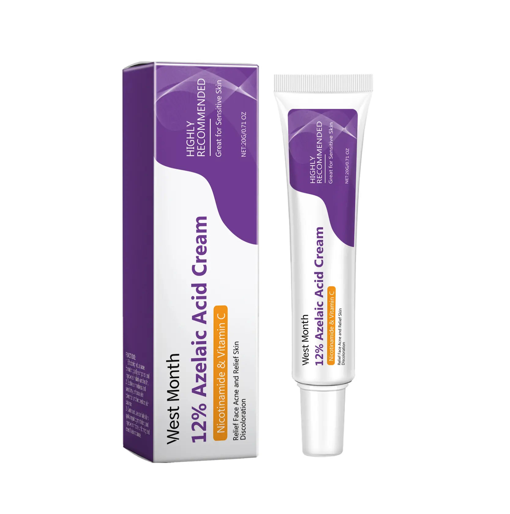 12% Azelaic Acid Gentle Daily Facial Cream with Hyaluronic Acid & Niacinamide, Calms the Look of Redness, Improves Appearance of Blemishes, Refines Skin Texture, Hydrating Formula for Radiant Dewy Skin, Daily Facial Care sohochic