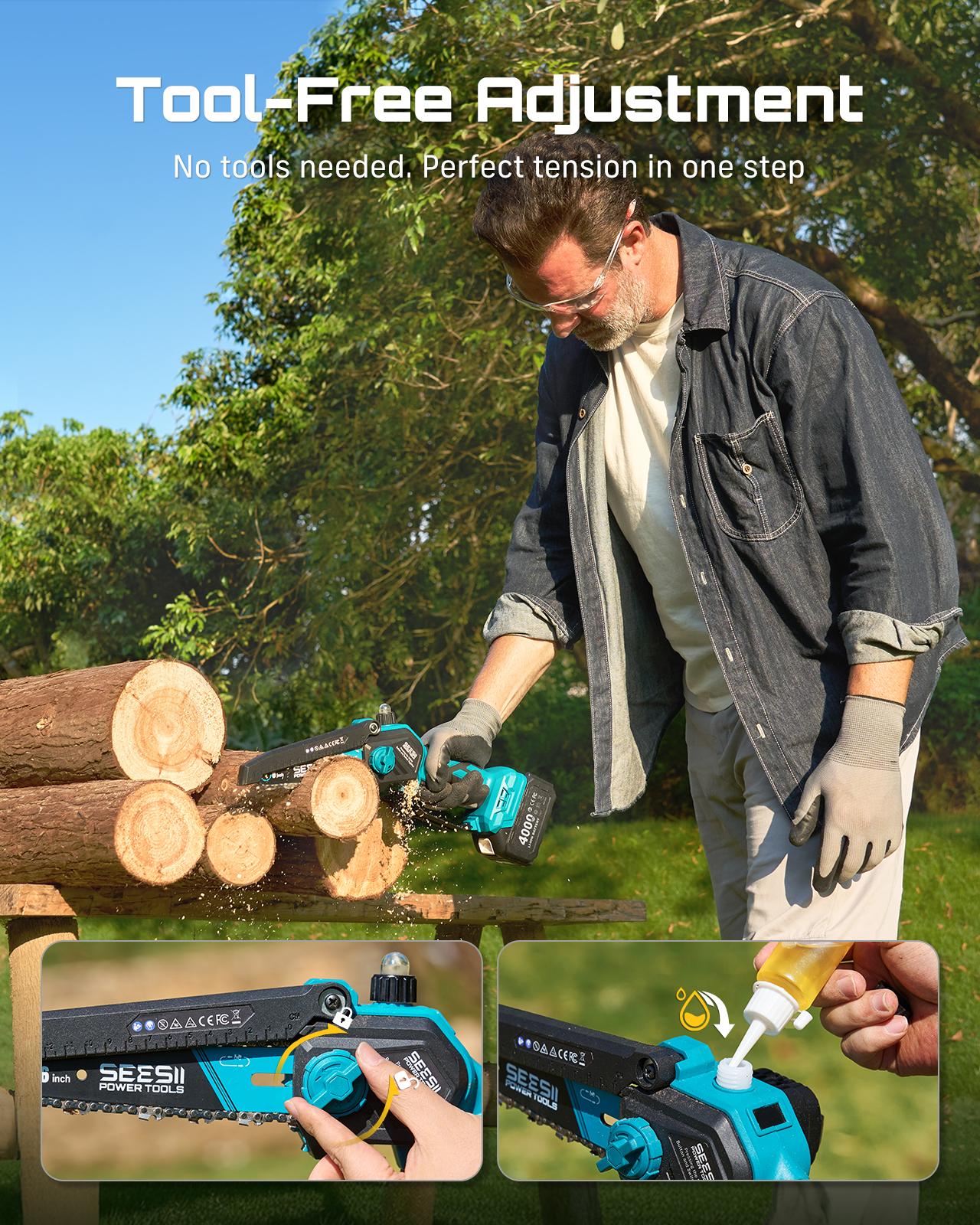 2-IN-1 Cordless 6-inch Electric Pole Saw, SeeSii Brushless Chain Saw with 2x 2.0Ah Battery, 16-Foot MAX Reach Brach Tree Saw with Extension Pole for Wood Cutting Garden CH600 #TikTokShopBlackFriday 2-IN-1 Cordless 6-inch Electric Pole Saw, SeeSii Brushless Chain Saw with 2x 2.0Ah Battery, 16-Foot MAX Reach Brach Tree Saw with Extension Pole for Wood Cutting Garden CH600 #TikTokShopBlackFriday