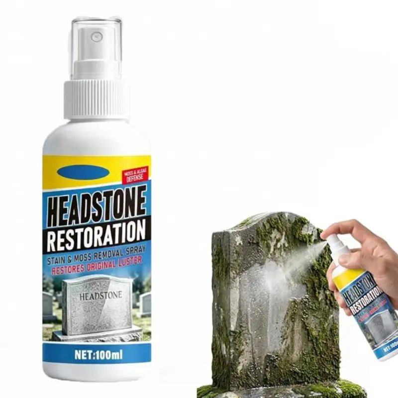 1pcs Headstone Restoration, Stains and Household Cleaning Spray, 100ml headstone cleaner for graves, Advanced biological solution gravestone cleaner for Granite Marble Cemetery Memorials, Cleaning Products