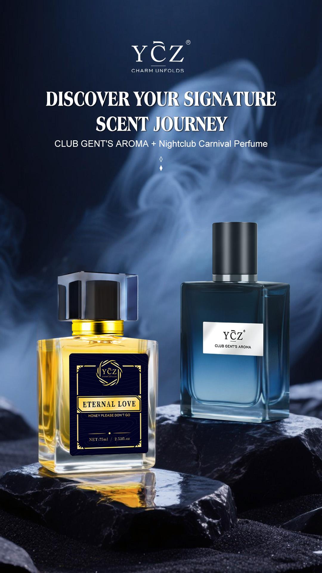 YCZ Men's Perfume Combo - Club Gent's Aroma 50ml & Carnival Eternal Love 75ml - Aromatic Woody & Spicy Woody Scent - Long Lasting EDP - Nightclub Must-Have - Premium Gift Set - Fragrance Intense & Long Lasting - Amber Oud