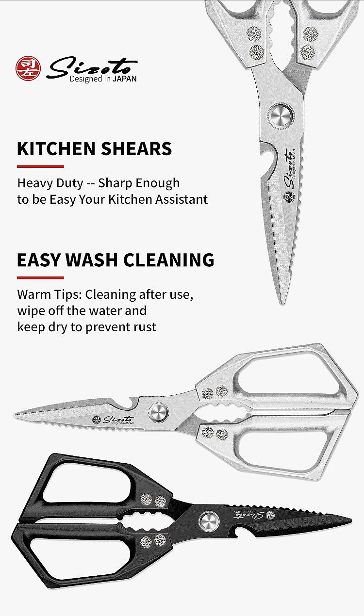 2-Pack Heavy Duty Kitchen Scissors – Stainless Steel, Rust-Resistant, Comfortable Grip for Daily Cooking