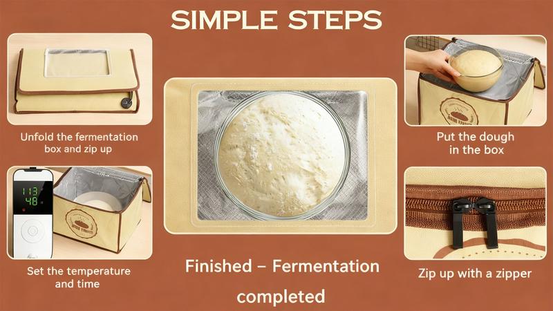 Folding Bread Proofing Box with (50-113°F)  Temp Control & 48H Timer, Proofing Box for Sourdough, Bread Baking, Pizza, Yogurt, Kombucha, Space-Saving & 5-Layer Fabric