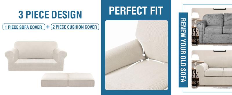 H.VERSAILTEX Stretch Couch Covers for Cushion Couch Sofa Furniture Slipcovers Feature Upgraded Thicker Jacquard Fabric H.VERSAILTEX Stretch Couch Covers for Cushion Couch Sofa Furniture Slipcovers Feature Upgraded Thicker Jacquard Fabric