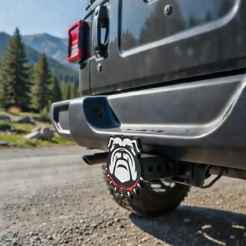 Georgia Bulldogs Hitch Receiver Cover Fits 2” for Truck SUV Trailer towing hitch