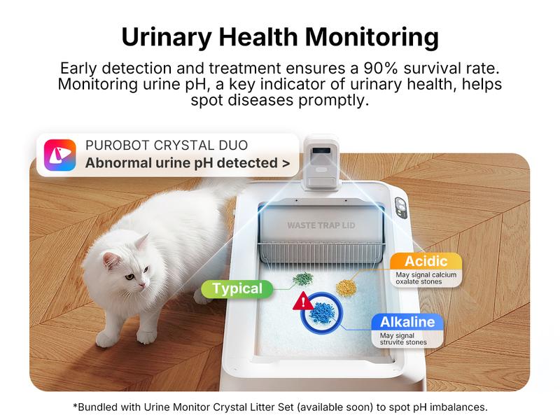 PETKIT Purobot Crystal Duo Open-Top & AI Camera Self Cleaning Cat Litter Box, Urinary Health Monitor Automatic Cat Litter Box, Smart Robot with 2-Way Raking/5G WiFi/Safety Sensors/Odor Control for Multiple Cats (White)