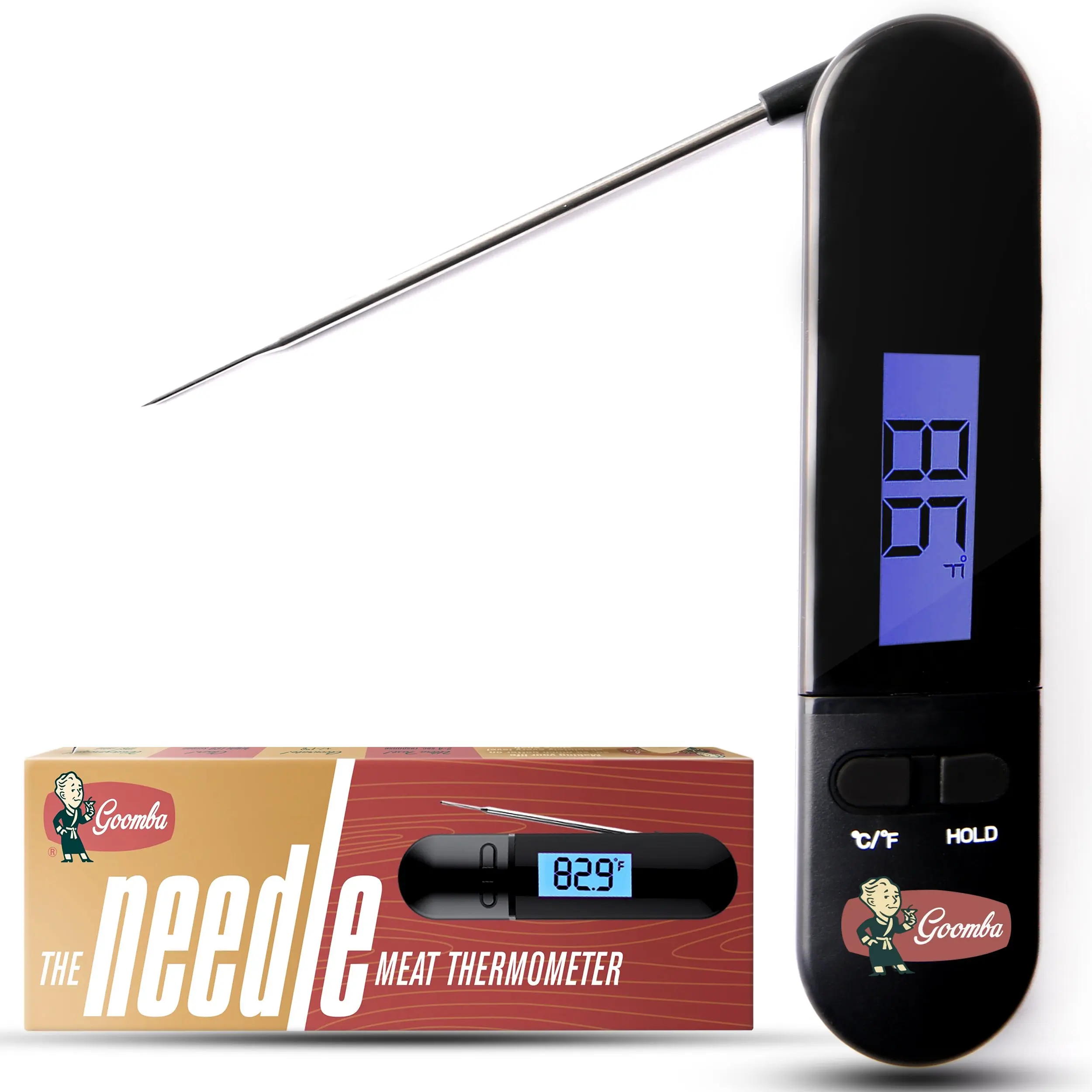 Goomba's The Needle Digital Kitchen Meat Thermometer, Kitchen Utensils Gadget with Smart Probe, Instant Read, Motion Sensor, Waterproof, 1-Year Warranty, Water Proof