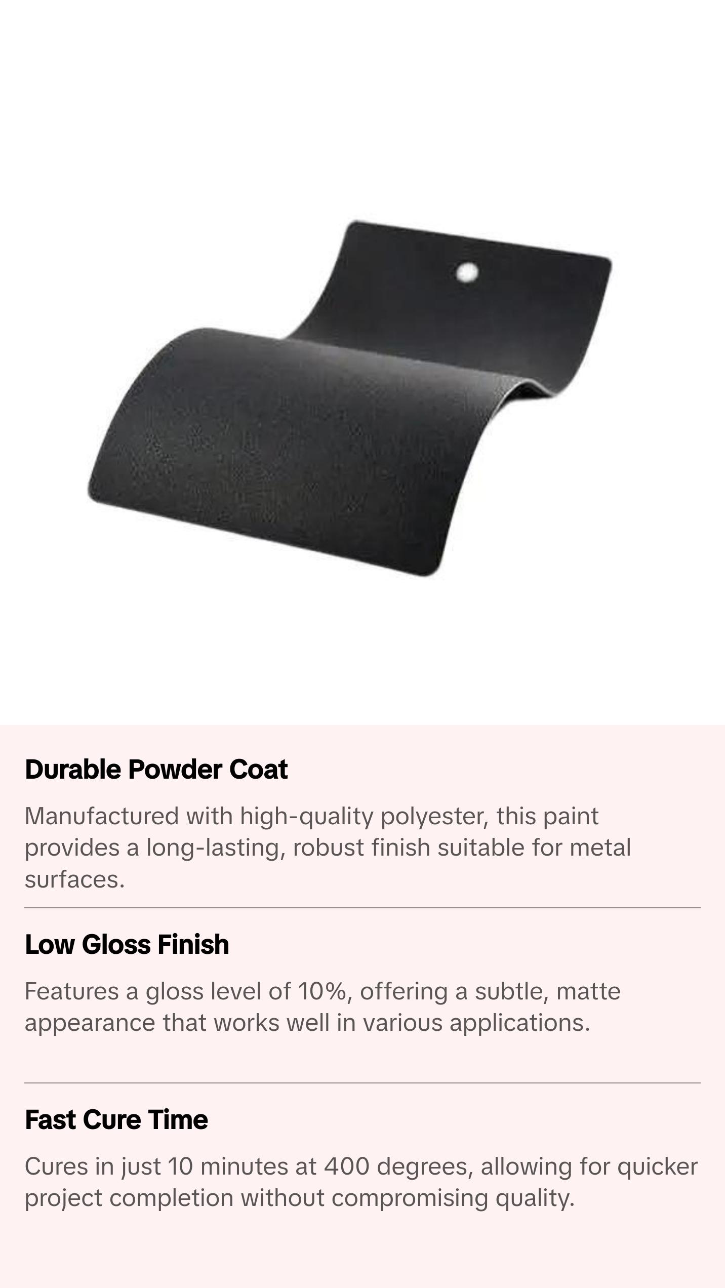 Harley Fine Black Texture Powder Coating Paint 1 LB