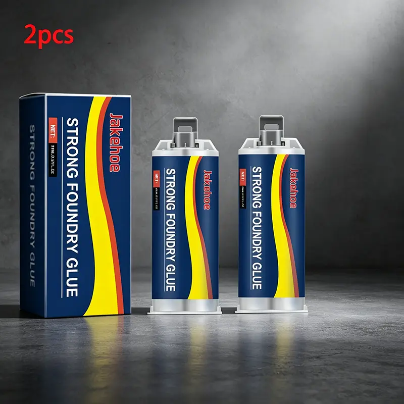 2 PCS Enhanced casting glue, Metal Repair Glue, CastingRepair Glue, High Temperature Resistant Liquid MetalWelding Filler for Metal Casting Defect Crack Hole Leak Fix,New Semi Solid AB Glue for Industrial Hardware Repair